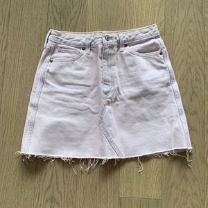 A&F Denim Skirt Pink Distressed